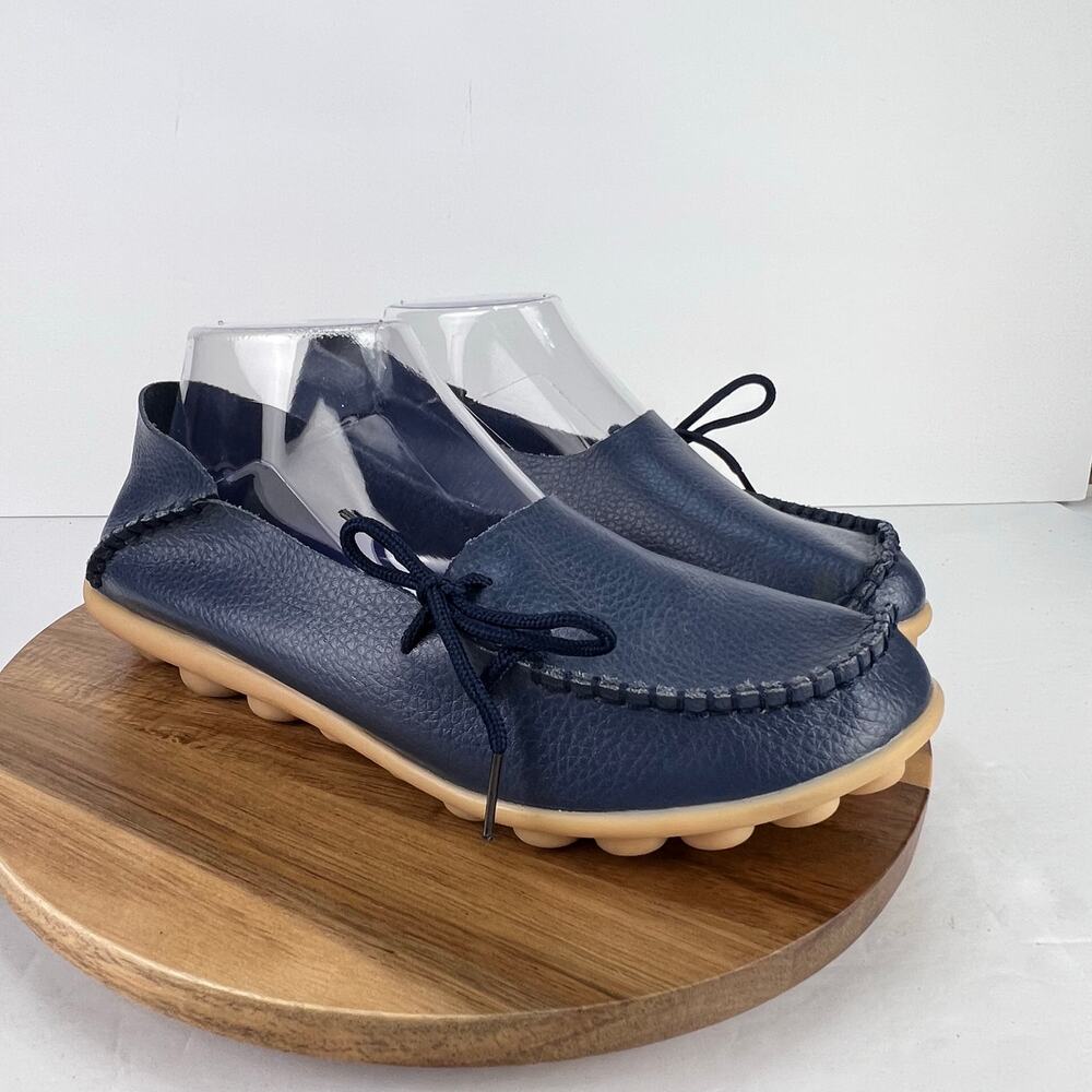 Empress Women's Australian Soft Leather Blue Comfort Loafers EU 41/US 10